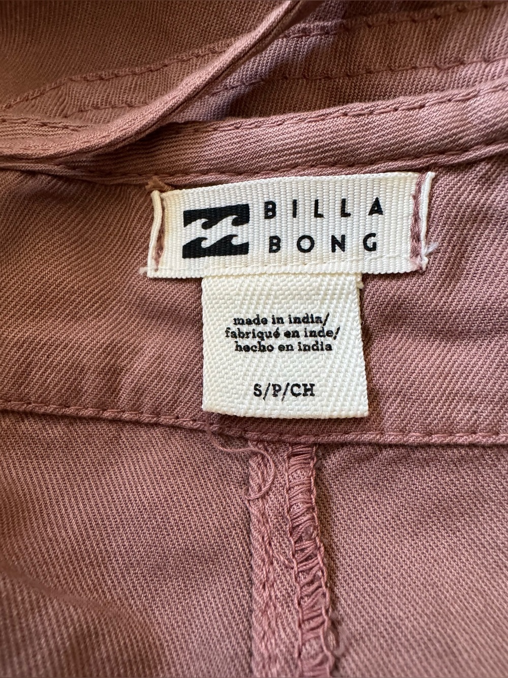 New Billabong Size Small Solid Brown Nut Cotton Viscose Wild Pursuit Romper - Picture 5 of 6